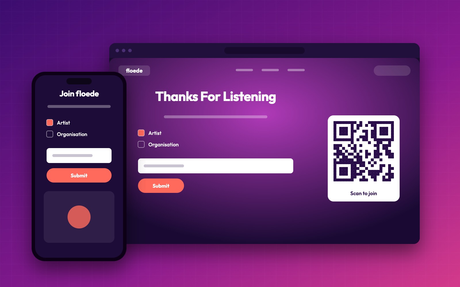 Floede — Mobile-to-web transition design & high-converting Framer landing