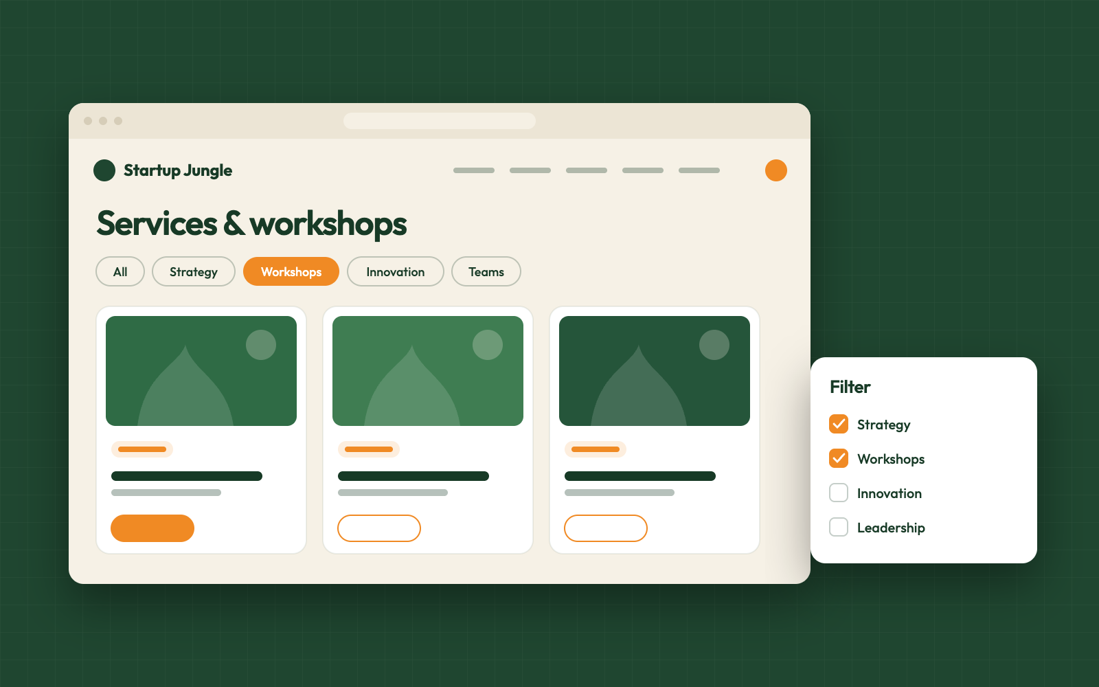 Startup Jungle — Flerspråkig Webflow-sajt med anpassade filter