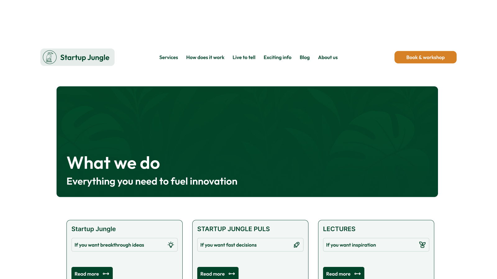 Startup Jungle — Design & Utveckling